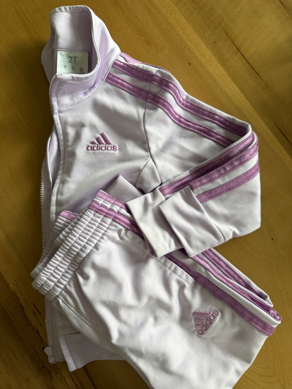 adidas Purple Girls Track Jacket & Pants Set